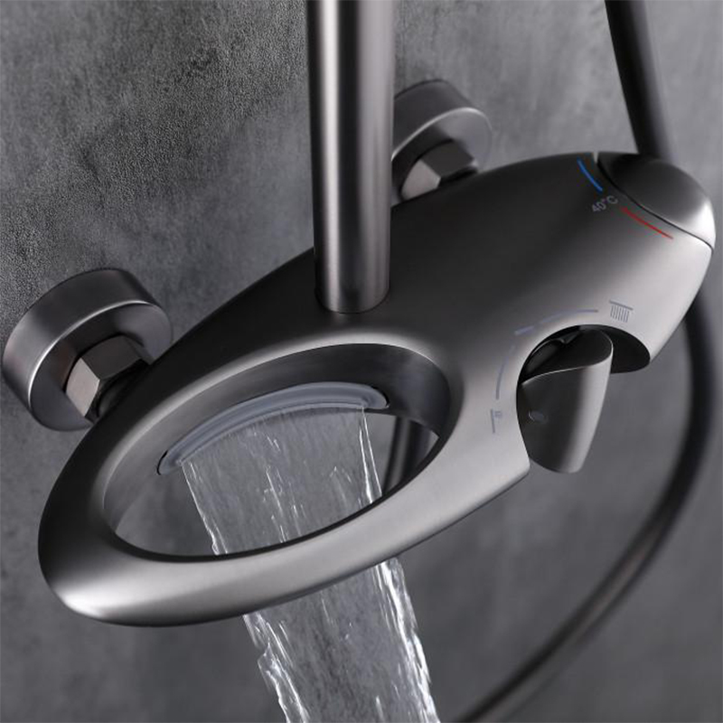 Germany UFO All copper grey intelligence constant temperature shower Flower sprinkling suit Liquid state silica gel pressure boost Top sprayin the Decoration main material , Toiletries , Bathroom faucet , Shower faucet(Set)  category - from Buy2taobao.com to provide professional Taobao agent buy service