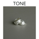 TONE 绸缎光泽银色拉丝耳圈蚊香盘高级感精致气质无耳洞耳扣耳环