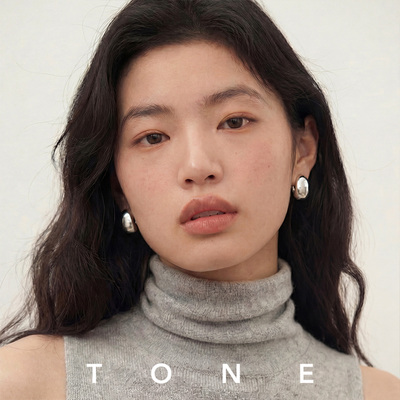 TONE精细抛光金属小银蛋耳夹通勤高级感简约气质百搭无耳洞耳钉