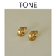 TONE 丝绸光泽金色拉丝耳圈耳夹蚊香盘高级感简约气质无耳洞耳钉