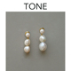 TONE 天然淡水巴洛克珍珠耳夹蚊香盘高级感简约气质无耳洞女耳钉
