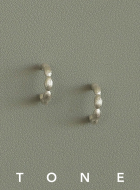 TONE 丝绸光泽手工拉丝耳圈耳夹硅胶球高级感简约气质无耳洞耳钉