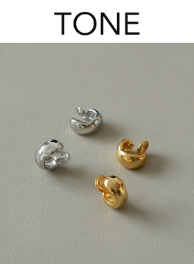 TONE不规则胖胖耳圈耳夹蚊香盘高级感简约时髦日系气质无耳洞耳钉