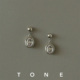TONE5A椭圆钻耳夹蚊香盘高级简约气质百搭精致通勤无耳洞耳钉耳环