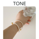 TONE 金球磁吸扣进口施家水晶珍珠手链ins小众设计高级感强光珍珠