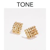TONE金属编织耳夹蚊香盘高级感时髦复古气质简约欧美秋冬无耳洞女