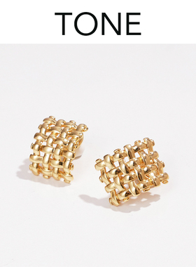 TONE金属编织耳夹蚊香盘高级感时髦复古气质简约欧美秋冬无耳洞女