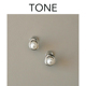 TONE 银色珍珠耳夹蚊香盘高级感简约百搭冷淡风小众设计无耳洞女