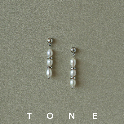 TONE原创 高品质天然珍珠耳夹蚊香盘高级感简约气质百搭耳环耳钉