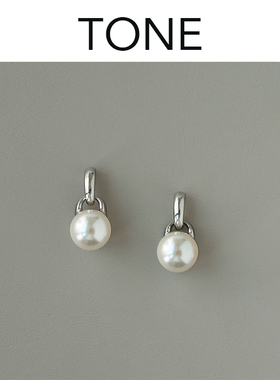 TONE 银色珍珠耳夹蚊香盘高级感气质百搭无耳洞耳钉sophie buhai