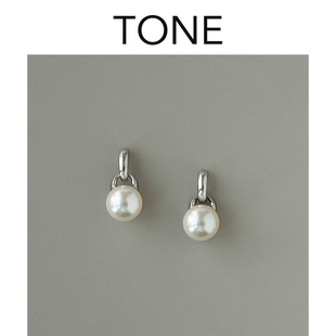 TONE 银色珍珠耳夹蚊香盘高级感气质百搭无耳洞耳钉sophie buhai