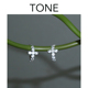 TONE 5A超闪锆石十字架耳夹硅胶球百搭精致高级耳骨夹无耳洞耳扣