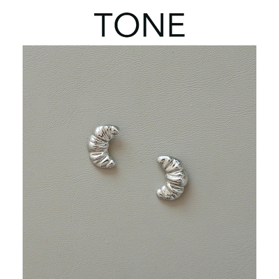 TONE银色可颂牛角包耳夹