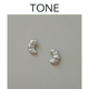 TONE 银色可颂牛角包耳夹蚊香盘小众可爱法式 ins清新无耳洞女耳钉