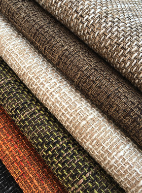 加厚纯素色粗麻布沙发布料面料老粗布坐垫抱枕套飘窗茶席垫复古盖