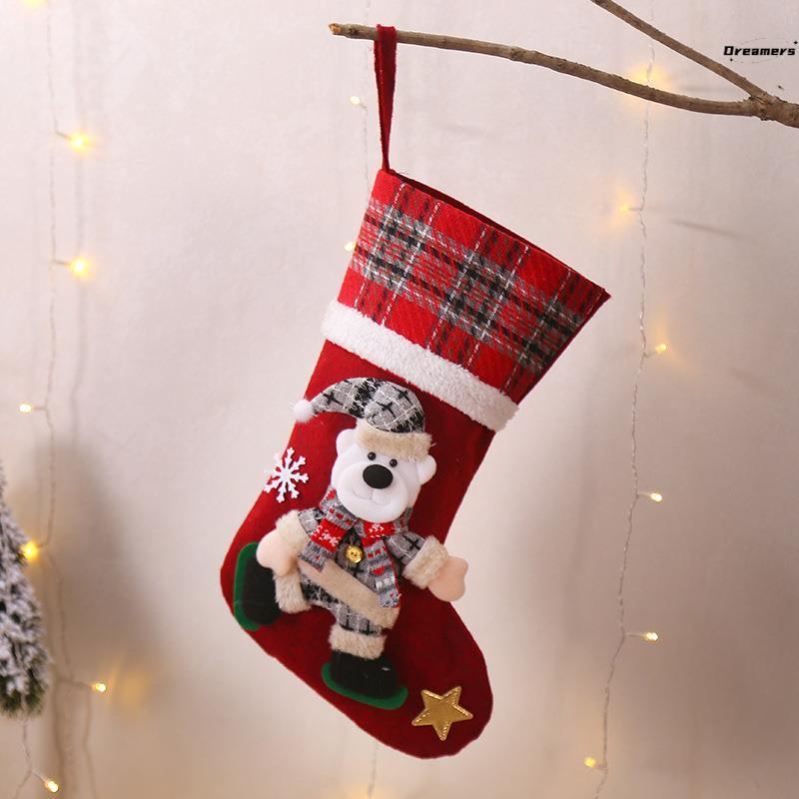 ins风圣诞袜子圣诞节礼品袋老人麋鹿雪人礼物袋装饰品袋厂家