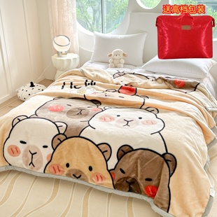 拉舍尔毛毯被子加厚冬季双层珊瑚绒学生宿舍单双人保暖午睡小毯子