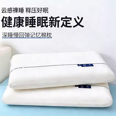 慢回弹记忆棉枕头护颈椎助睡眠单人一只装成人酒店一对枕芯侧睡枕
