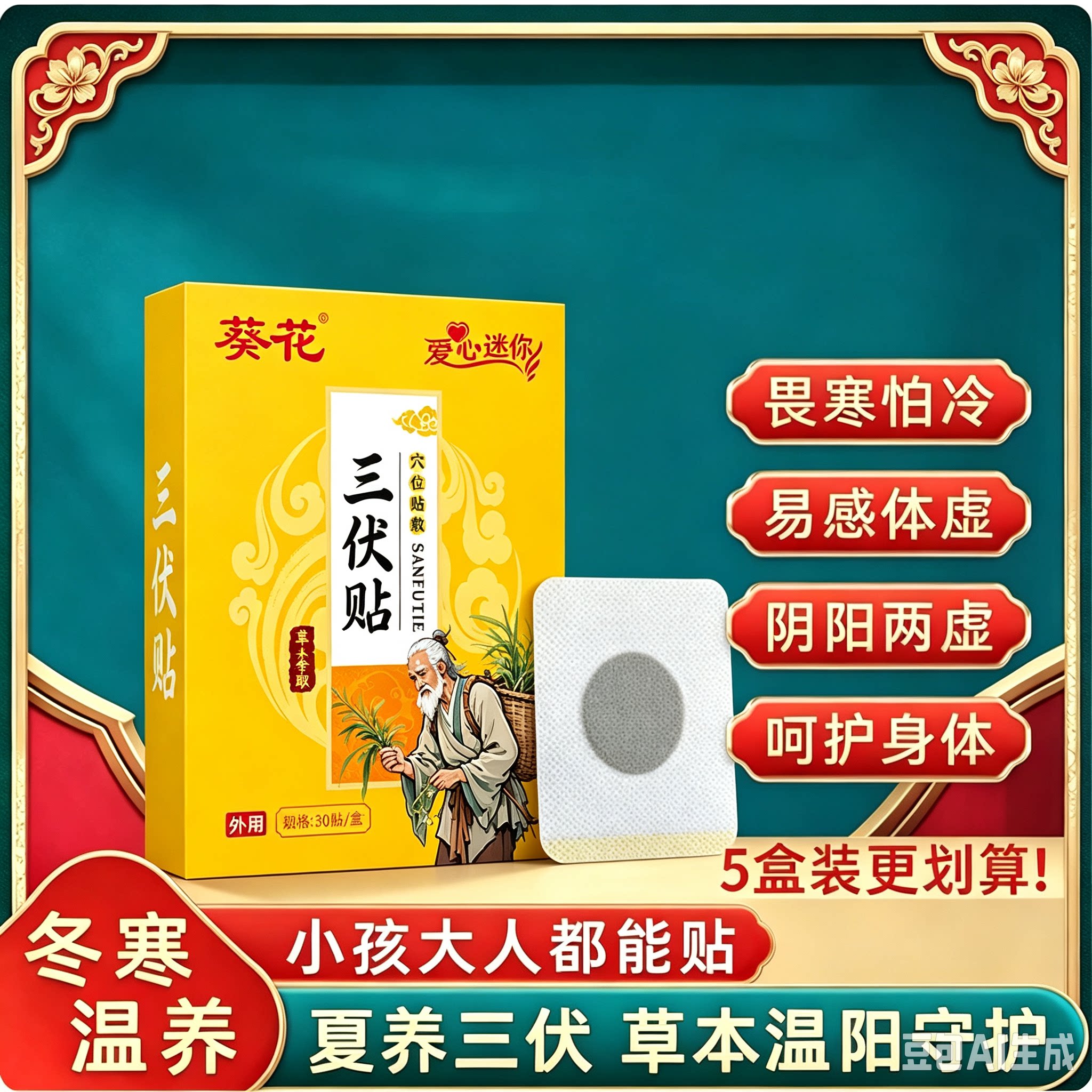 三伏贴祛儿童成人畏寒怕