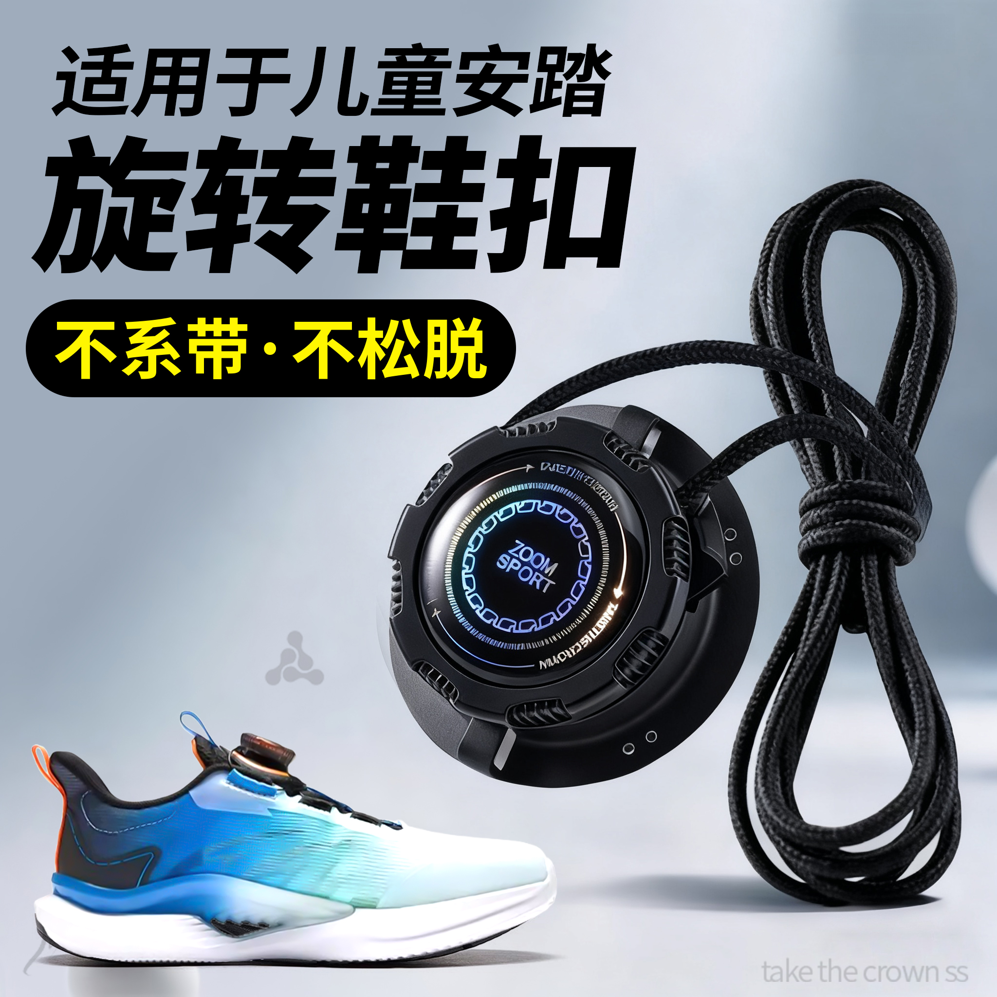 懒人免洗鞋带旋转纽扣跑步运动鞋