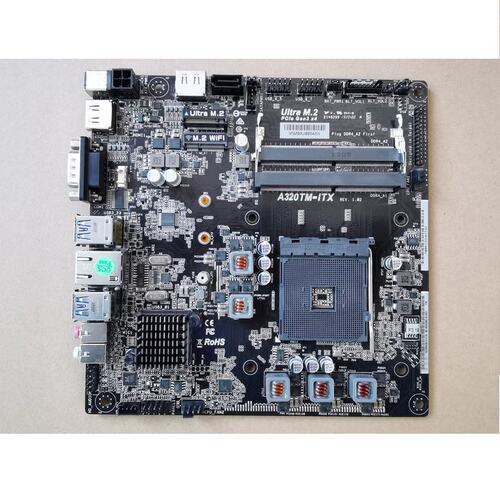 ASROCK/华擎科技 A320TM-ITX 主板 AM4 锐龙 超薄迷你主机箱议价