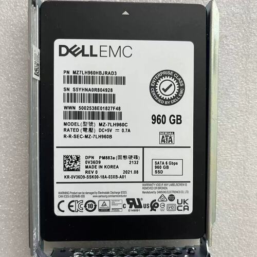 / 960G SSD SATA PM883a企业级固态硬盘读取密集型0V36D9议价