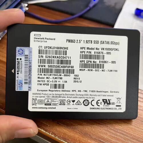 .92T SSD SATA 2.5寸 868826-B21 868930-001服务器 固态硬盘议价