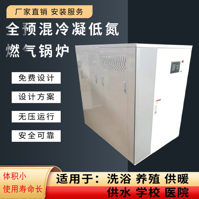 低氮30毫克燃气锅炉全预混冷凝洗浴供暖商超养殖厂房供热地暖锅炉