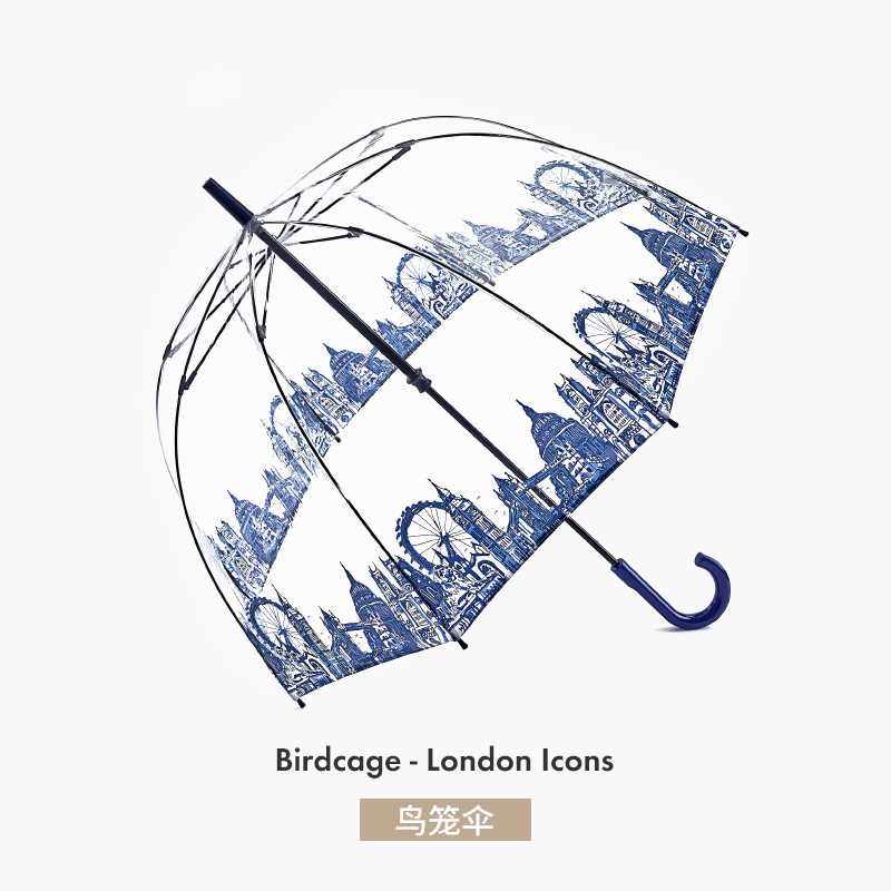 正品fulton英国王室富尔顿透明鸟笼伞复古长柄伞雨伞小巧可爱小清