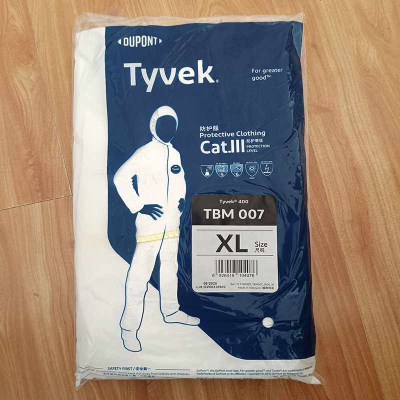 正品杜邦400防护服tyvek特卫强带帽连体防尘静电喷漆专用1422a隔