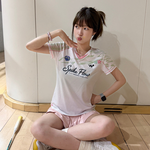 WE GOGO“薄荷蜜桃”短袖新款羽毛球服透气吸湿速干健身网球运动T