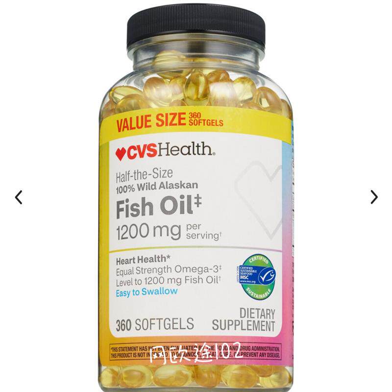 美国邮 Health药房 野生阿拉斯加鱼油1200MG迷你鱼油360粒