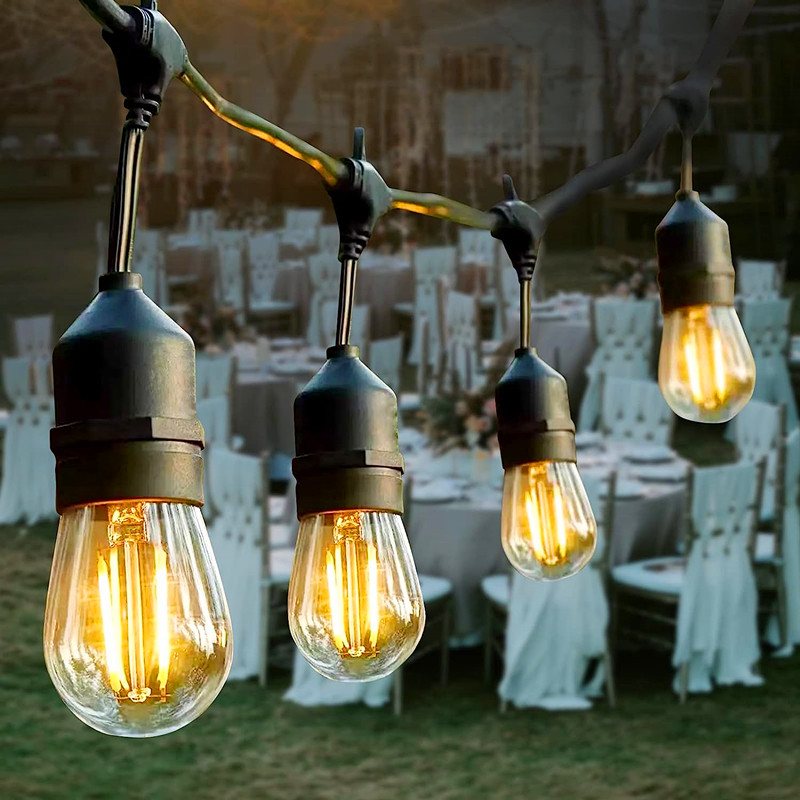 欧规220V复古S14户外防水工程LED装饰灯串E27节日婚庆民宿气氛灯