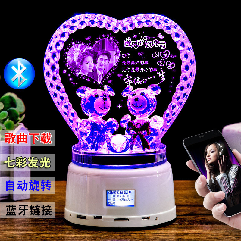 水晶球旋转天空之城音乐盒八音盒子diy生日礼物女生送女孩子朋友