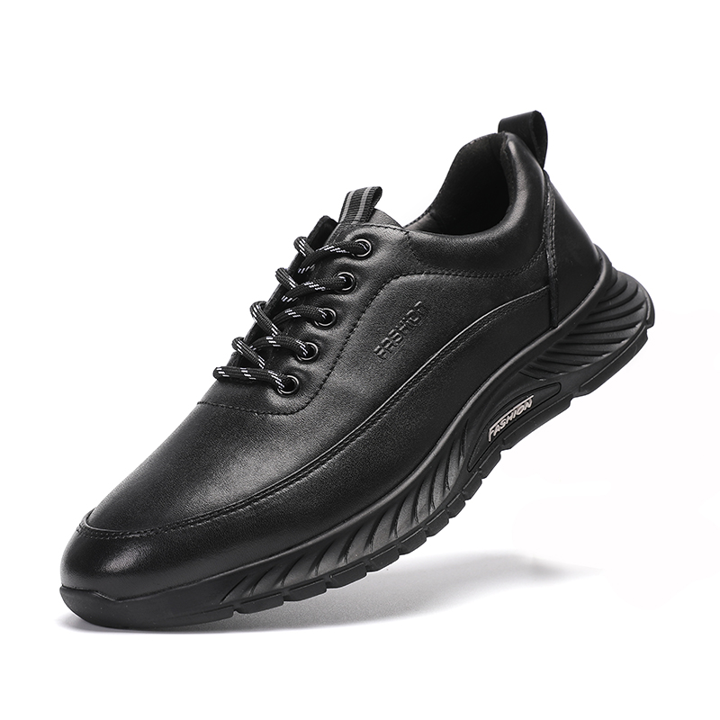 运动休闲猪皮里真皮软底软皮男鞋