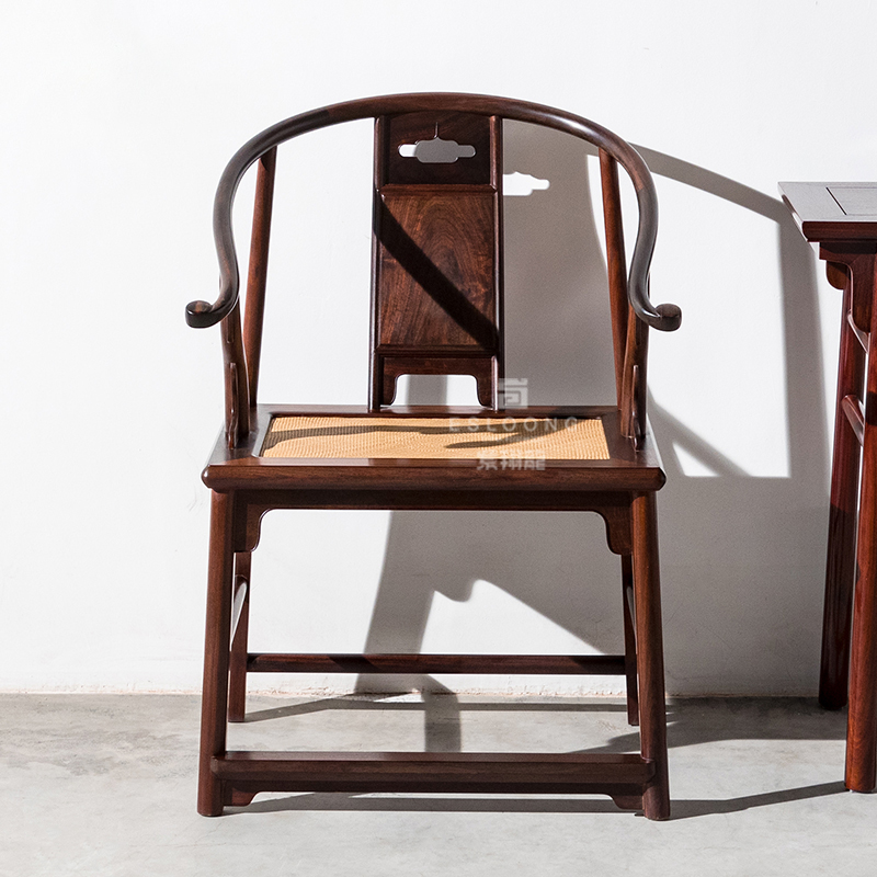 紫翔龙苏作藤面红木圈椅赞比亚紫檀安思远款旧藏圈椅中式会客椅