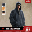 开衫 健身保暖美式 男 宽松情侣装 鹿家门秋冬加绒连帽卫衣外套男大码