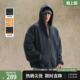 开衫 鹿家门春季 健身保暖美式 宽松情侣装 男 加绒连帽卫衣外套男大码