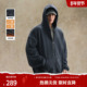 鹿家门秋冬加绒连帽卫衣外套男大码 男 开衫 宽松情侣装 健身保暖美式