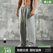 新款 休闲宽松健身男裤 直筒弯刀卫裤 训练运动长裤 子 大码 鹿家门秋季