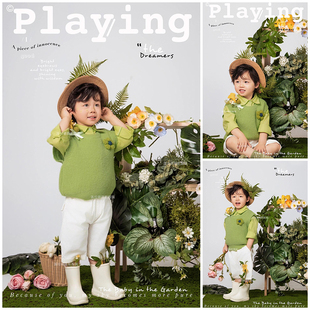 儿童摄影服装森系男孩主题小童清新款纪实风写真影楼拍摄服装道具