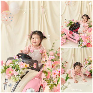 儿童摄影服装花车小公主主题宝宝百天照周岁照拍照衣服影楼写真照