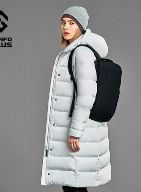 SANFO PLUS墨玉长款拒水鹅绒服 修身女款 轻量防风雪21087