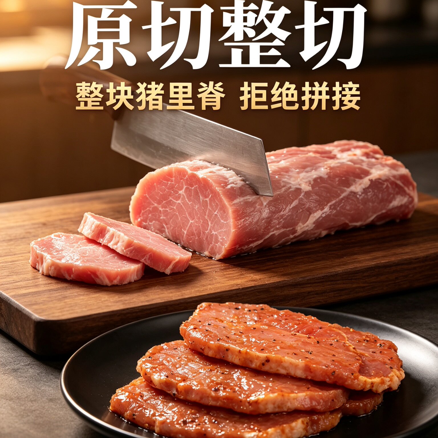 黑椒猪排半成品腌制整片里脊猪扒商用冷冻早餐食材夜市餐饮用批发