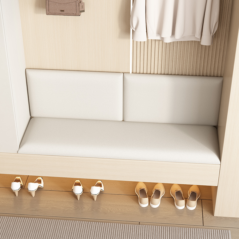 希妮换鞋凳垫入户玄关椅子坐垫防水超纤皮定做卡座垫子带靠背软包