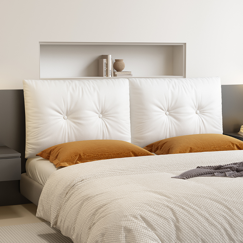 轻奢床头靠垫软包高级感羽绒靠包大靠背悬浮床榻榻米床头靠枕自粘