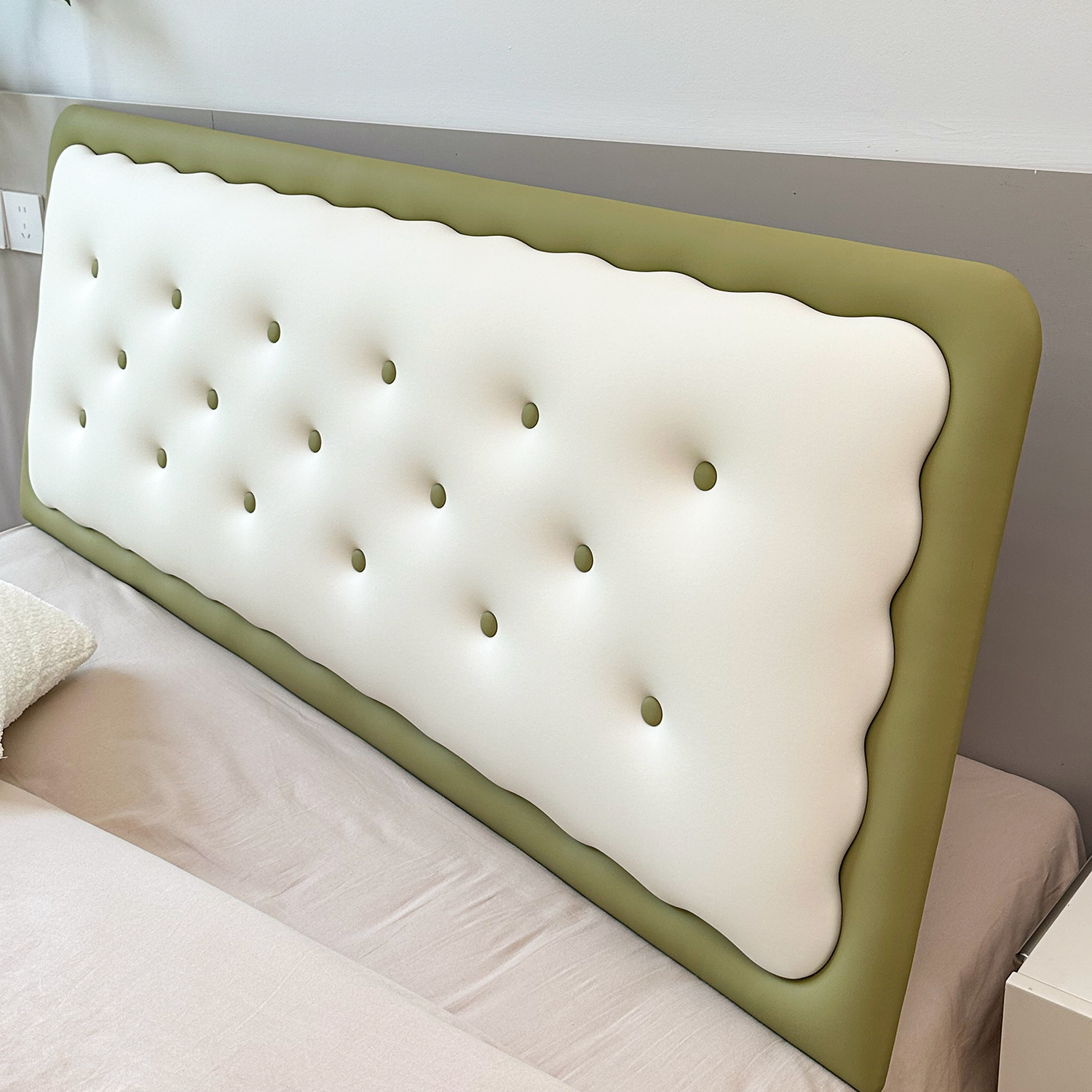 2025新款床头靠垫法式床头软包靠背垫曲奇饼干 干榻榻米悬浮床大