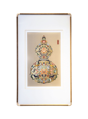 南京云锦研究所蝉鸣福禄装饰画