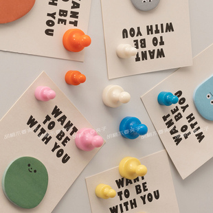 多巴胺彩色图钉冰箱贴磁吸钉实用照片墙磁力贴留言板洞洞板装饰