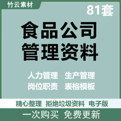 食品公司工厂员工仓库管理制度产品生产管理岗位职责表格模板资料